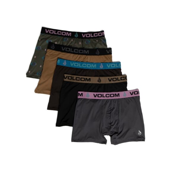 VOLCOM BLACK MULTI 5pk Boxer Briefs - Picture 1 of 2